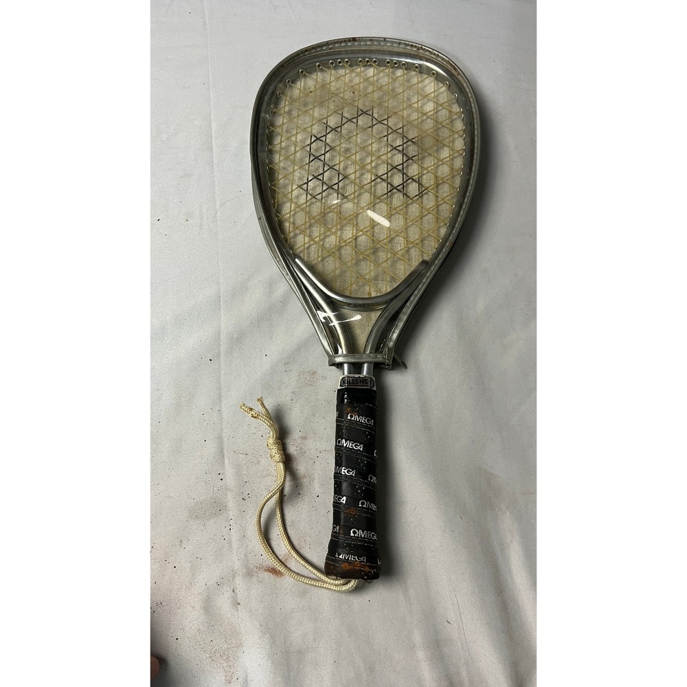 Vintage Omega Killshot Mad Raq Racquetball Racquet Chrome Metal 3 7/8 Grip Cover